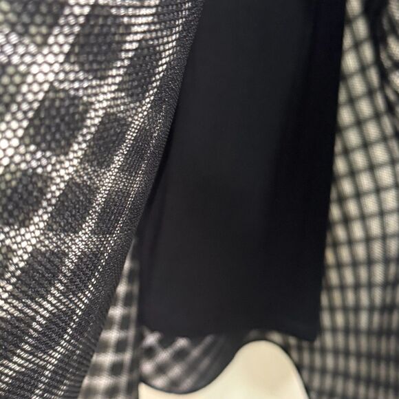 Maje Reine Check Plaid Skater Dress US Size XS (1) Black White Check Full Skirt - Picture 10 of 12